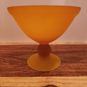 VTG Tiffin Glass Co. Amberina Satin Footed Cocktail Glass/Compote